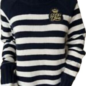Polo Ralph Lauren Women Striped Cable Knit Layered Sweater Size S